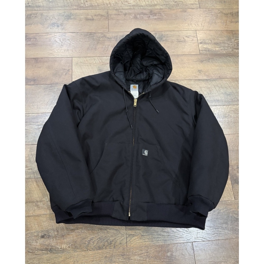 Vintage Carhartt J133‎ BLK Active Jacket Quilted XXL Black Canvas Workwear 2004